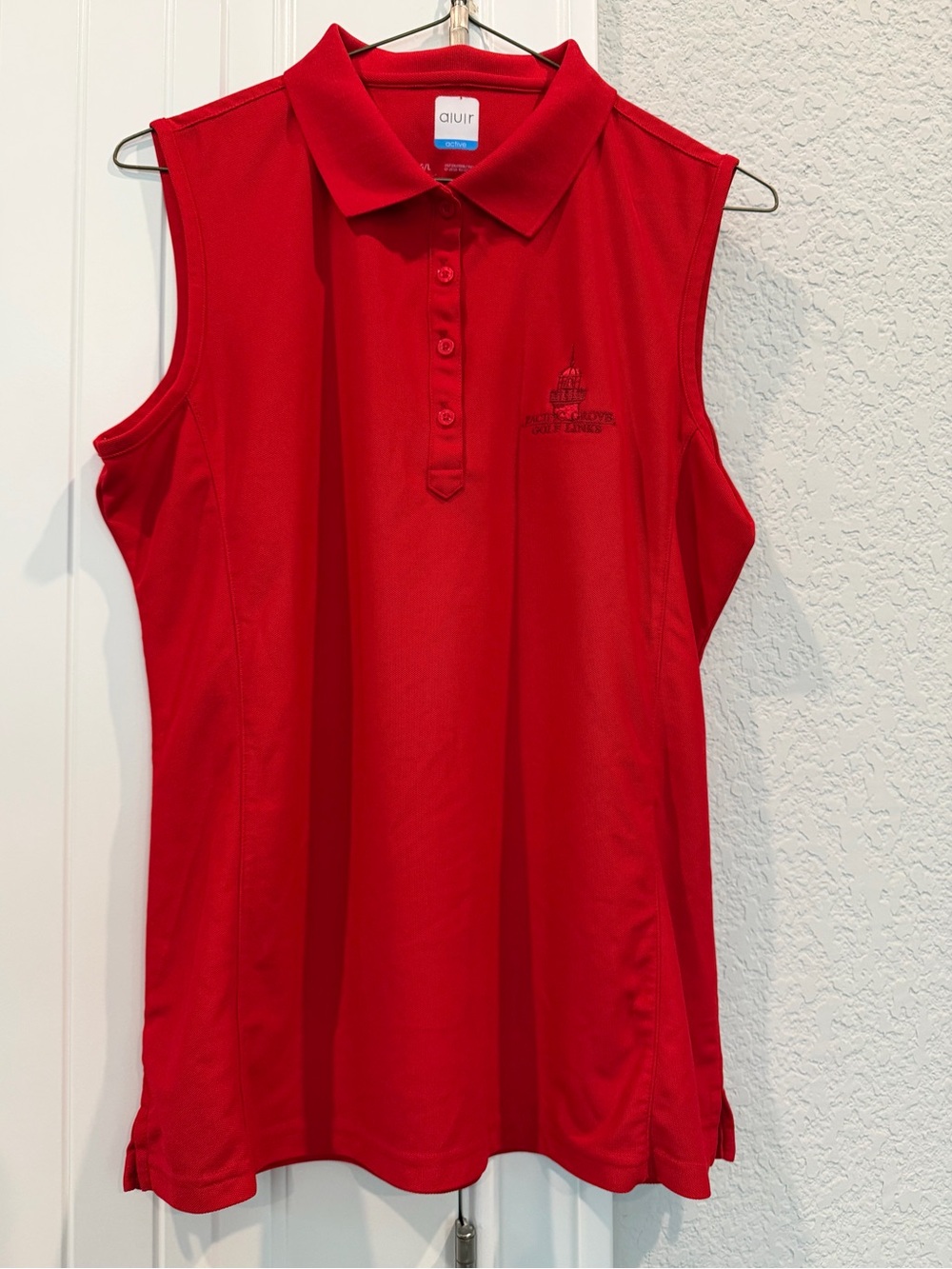 Red Sleeveless Polo Tank Top by